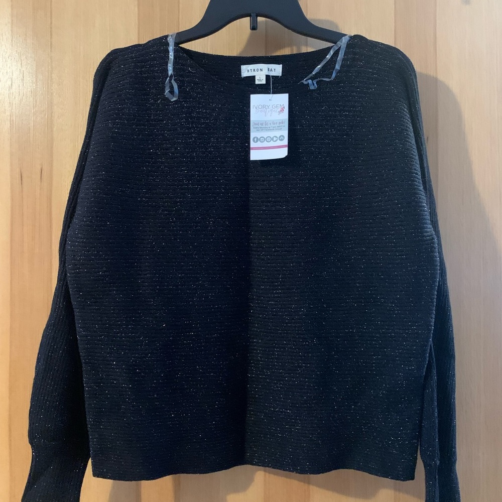 New Black Sweater with Silver Threads